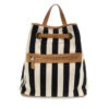 Black Awning Stripe Bucket Backpack 1 Black Awning Stripe Bucket Backpack -MODERN MILLIE Shop l8286 00