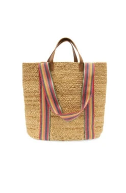 Harlow Rainbow Handle Jute Tote Bag