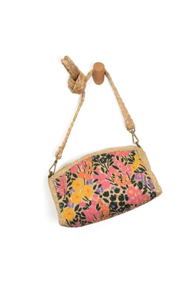 Multi Floral Mae Jute Cross-body Bag Multi Floral Mae Jute Cross-body Bag -MODERN MILLIE Shop m6026 25