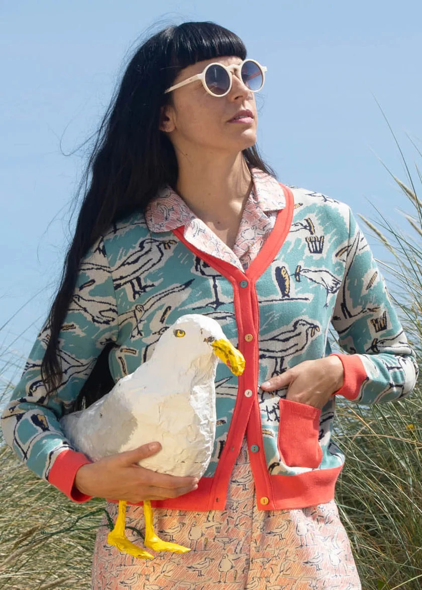 Teal Seagull Hilda Cardigan by Palava Teal Seagull Hilda Cardigan By Palava -MODERN MILLIE Shop palava HILTEASEAG hilda seagull cardigan teal 2