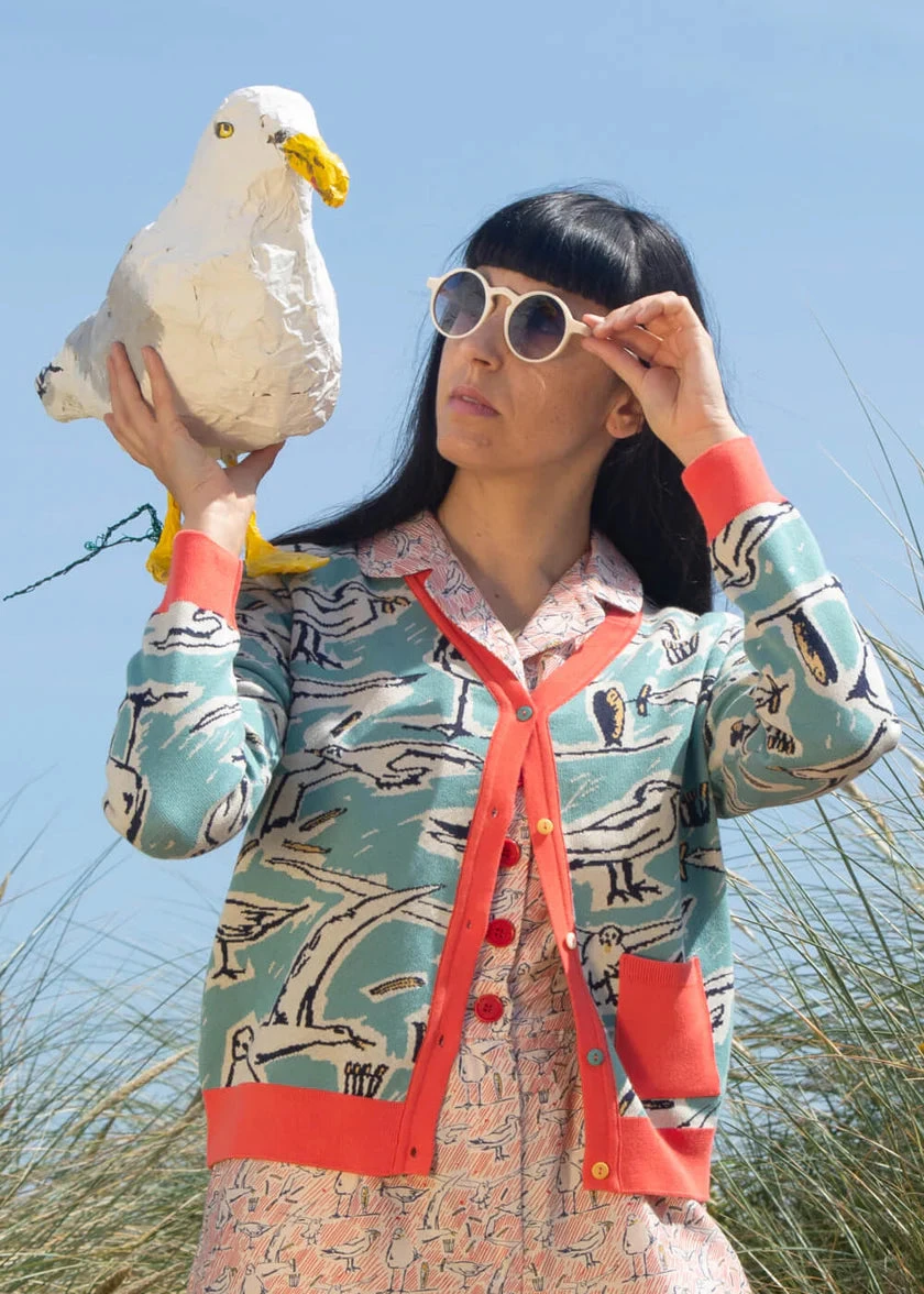 Teal Seagull Hilda Cardigan by Palava Teal Seagull Hilda Cardigan By Palava -MODERN MILLIE Shop palava HILTEASEAG hilda seagull cardigan teal 3