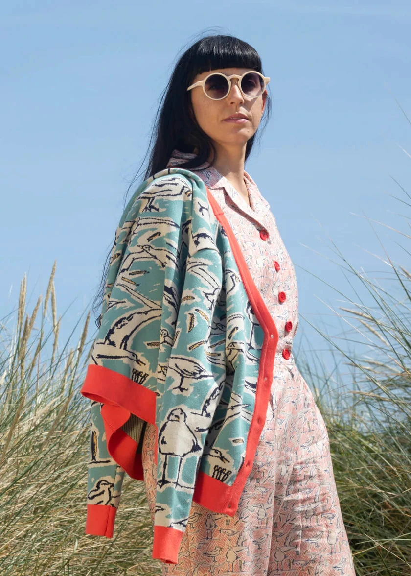 Teal Seagull Hilda Cardigan by Palava Teal Seagull Hilda Cardigan By Palava -MODERN MILLIE Shop palava HILTEASEAG hilda seagull cardigan teal 4