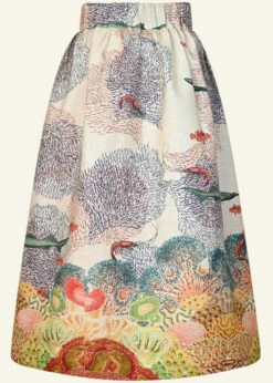 Ivory Coastal Migration Florence Skirt By Palava X Natural History Museum -MODERN MILLIE Shop palava florence coastal migration skirt ivory 1