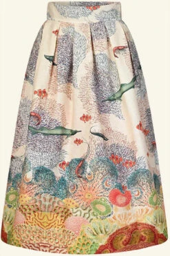 Ivory Coastal Migration Florence Skirt By Palava X Natural History Museum -MODERN MILLIE Shop palava florence coastal migration skirt ivory 2