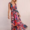 Abstract Print Tie-Shoulder Maxi Dress By Molly Bracken 1 Abstract Print Tie-Shoulder Maxi Dress By Molly Bracken -MODERN MILLIE Shop printed semi sheer maxi dress
