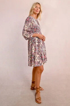 Cream Printed Boho Mini Dress By Molly Bracken -MODERN MILLIE Shop short bohemian dress printed ab1a2a1b dd32 46ee 8e62 23fd15972d18