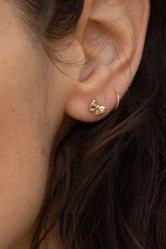Tiny Bow Stud Earrings By Peter And June