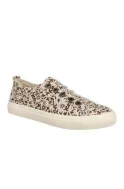 Coastal Whimsy Brown Canvas Play Sneakers By Blowfish