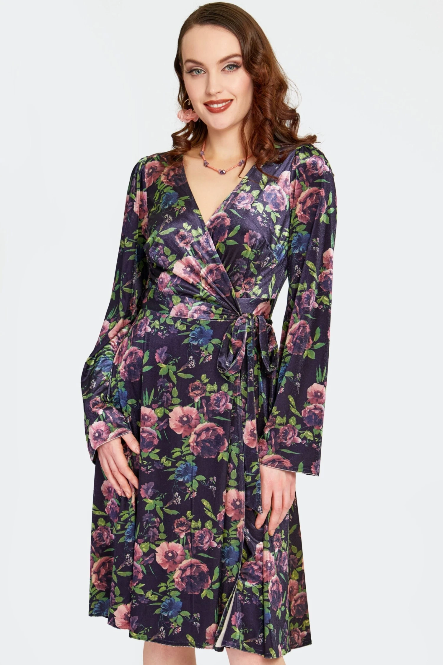 Velvet Flora Bell Sleeve Wrap Dress by Voodoo Vixen Velvet Flora Bell Sleeve Wrap Dress By Voodoo Vixen -MODERN MILLIE Shop unnamed 6 bc2a178b 78b7 43a2 b0e7 421e88696338 scaled