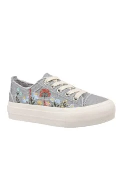 Sadie-Sun Embroidered Sneakers In Grey By Blowfish