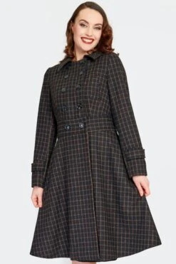 Double Breasted Black And Camel Coat By Voodoo Vixen