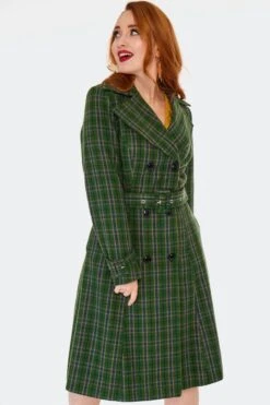 Green Plaid Coat By Voodoo Vixen