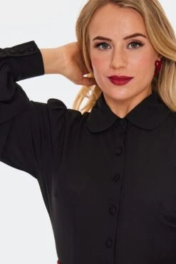 Black Puff Sleeve Button Down Top By Voodoo Vixen -MODERN MILLIE Shop unnamed 8 60c28d37 bf91 4606 86dc 4074c9032178